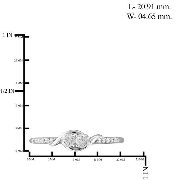 Jewelnova 1/7 Carat T.W. White Diamond 10K White Gold Promise Ring - Assorted Colors