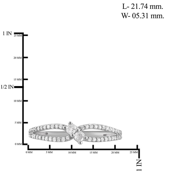 Jewelnova 1/4 Carat T.W. White Diamond 10K White Gold Promise Ring - Assorted Colors