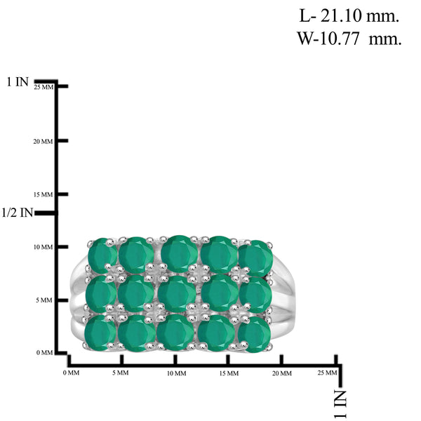 JewelonFire 2 3/4 Carat T.G.W. Emerald Sterling Silver Band- Assorted Colors