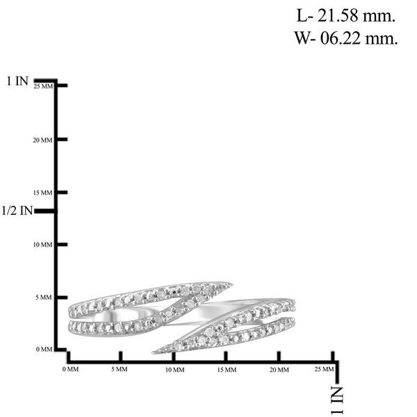 JewelonFire White Diamond Accent Sterling Silver Open Ring - Assorted Colors