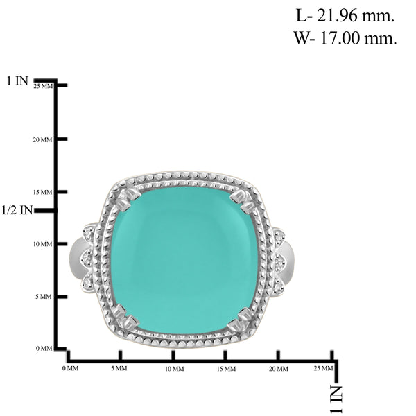 JewelonFire 10 3/4 Carat T.G.W. Chalcedony And White Diamond Accent Sterling Silver Fashion Ring