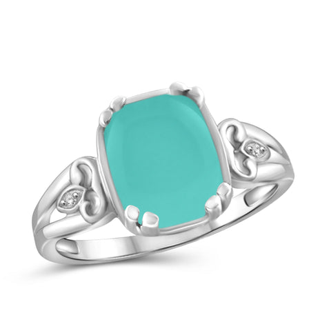 JewelonFire 2 3/4 Carat T.G.W. Chalcedony And White Diamond Accent Sterling Silver Fashion Ring