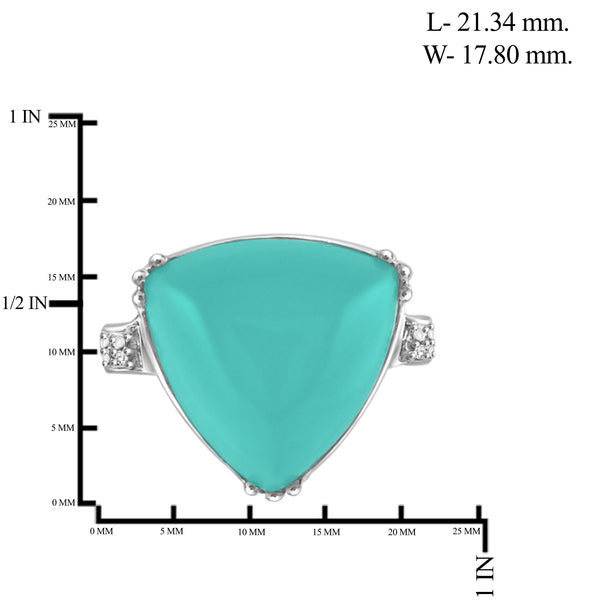 JewelonFire 13 3/4 Carat T.G.W. Chalcedony And White Diamond Accent Sterling Silver Fashion Ring