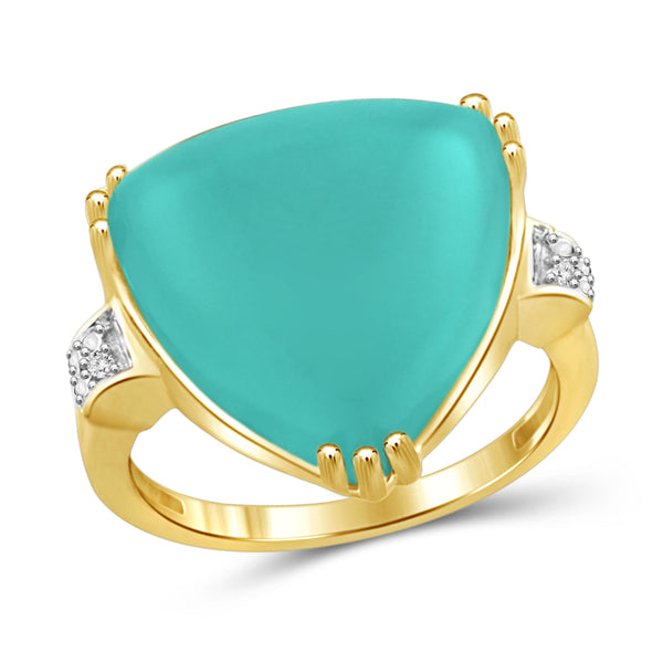 JewelonFire 13 3/4 Carat T.G.W. Chalcedony And White Diamond Accent Sterling Silver Fashion Ring