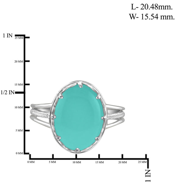 JewelonFire 7 Carat T.G.W. Chalcedony Sterling Silver Fashion Ring