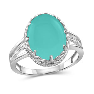 JewelonFire 7 Carat T.G.W. Chalcedony Sterling Silver Fashion Ring