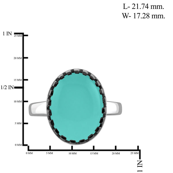 JewelonFire 9 3/4 Carat T.G.W. Chalcedony Sterling Silver With Black Rhodium Plated Fashion Ring