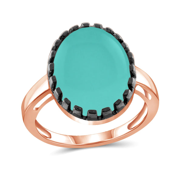 JewelonFire 9 3/4 Carat T.G.W. Chalcedony Sterling Silver With Black Rhodium Plated Fashion Ring