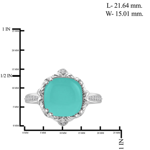 JewelonFire 4 1/2 Carat T.G.W. Chalcedony And White Diamond Accent Sterling Silver Fashion Ring