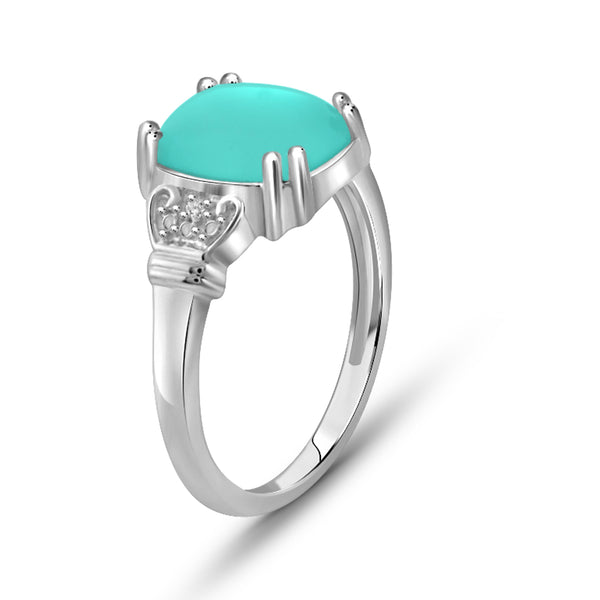 JewelonFire 2 3/4 Carat T.G.W. Chalcedony And White Diamond Accent Sterling Silver Fashion Ring