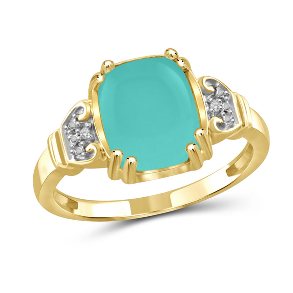 JewelonFire 2 3/4 Carat T.G.W. Chalcedony And White Diamond Accent Sterling Silver Fashion Ring