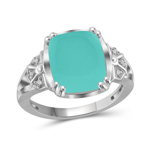 JewelonFire 5 Carat T.G.W. Chalcedony And White Diamond Accent Sterling Silver Fashion Ring