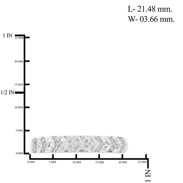 JewelonFire 1/3 Carat T.W. White Diamond Sterling Silver Stackable Band - Assorted Colors