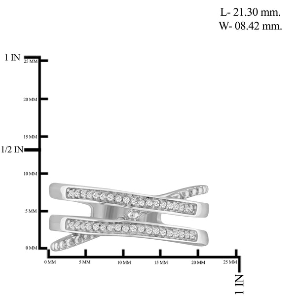 JewelonFire 1/10 Carat T.W. White Diamond Sterling Silver Split Band - Assorted Colors