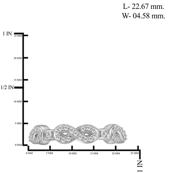 JewelonFire 1/4 Carat T.W. White Diamond Sterling Silver Infinity Stackable Band - Assorted Colors