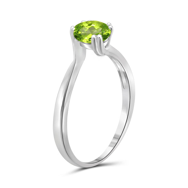 JewelonFire 1/2 Carat T.G.W. Peridot Sterling Silver Ring - Assorted Colors