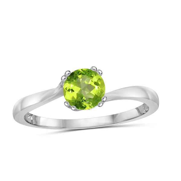 JewelonFire 1/2 Carat T.G.W. Peridot Sterling Silver Ring - Assorted Colors