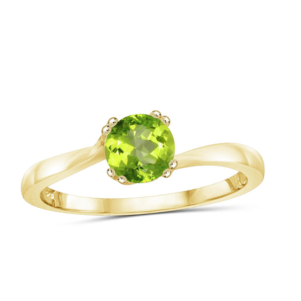 JewelonFire 1/2 Carat T.G.W. Peridot Sterling Silver Ring - Assorted Colors