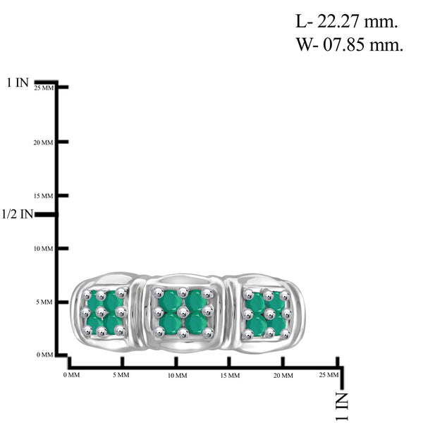JewelonFire 0.75 Carat T.G.W. Emerald Sterling Silver Ring - Assorted Colors
