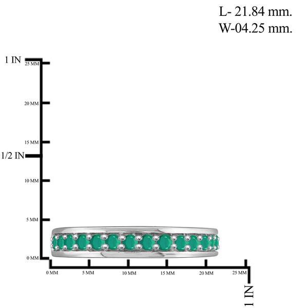 JewelonFire 0.90 Carat T.G.W. Emerald Sterling Silver Band - Assorted Colors