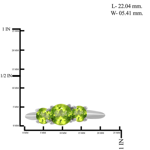 JewelonFire 1.00 Carat T.G.W. Peridot Sterling Silver Ring - Assorted Colors