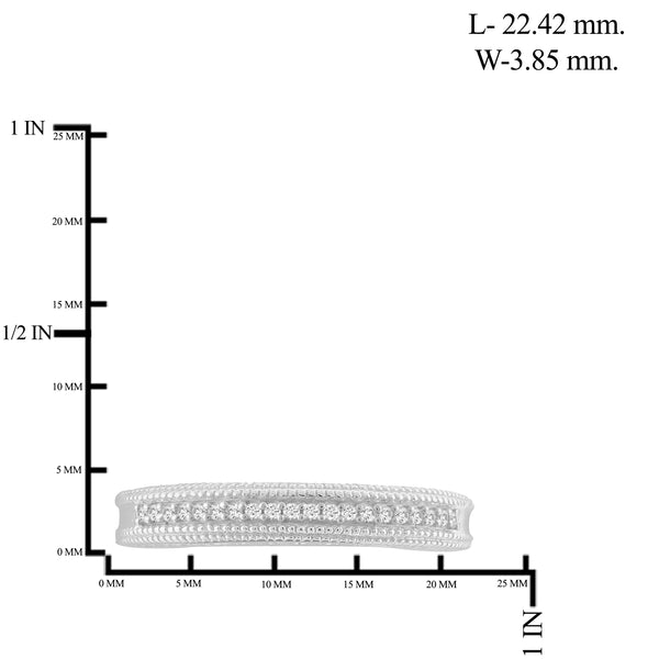 JewelonFire 1/10 Carat T.W. White Diamond Sterling Silver Stackable Band - Assorted Colors