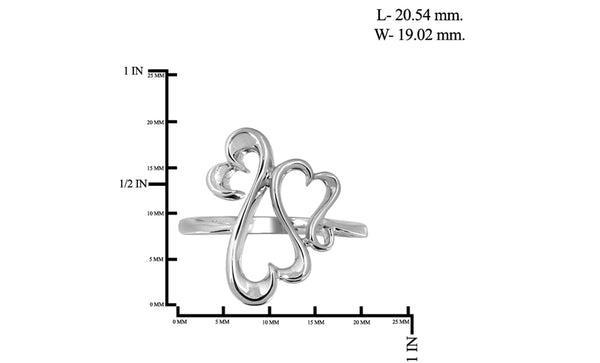 JewelonFire Sterling Silver Entwined Heart Ring - Assorted Colors