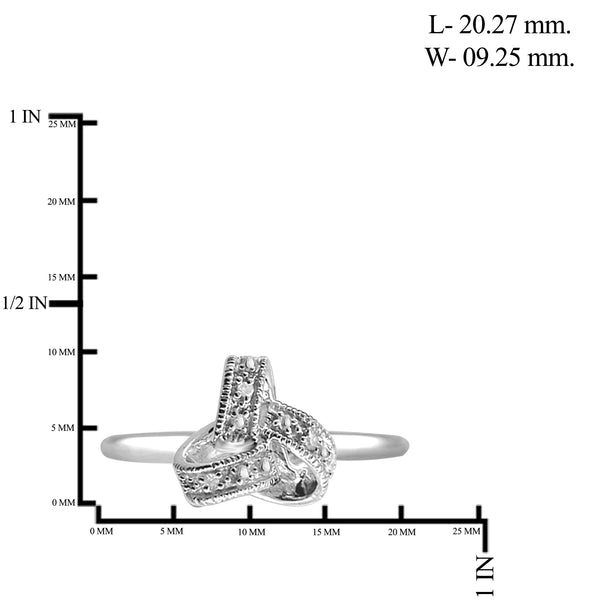 JewelonFire 1/20 Carat T.W. White Diamond Sterling Silver 3 Piece Love Knot Jewelry Set - Assorted Colors