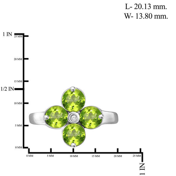 JewelonFire 1 3/4 Carat T.G.W. Peridot and White Diamond Accent Sterling Silver Ring - Assorted Colors