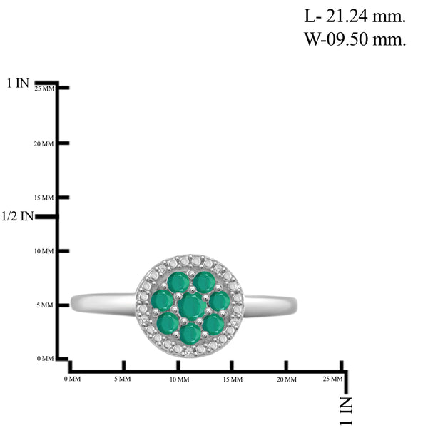 JewelonFire 2.50 Carat T.G.W. Emerald And 1/10 Carat T.W. White Diamond Sterling Silver 4 Piece Jewelry Set - Assorted Colors