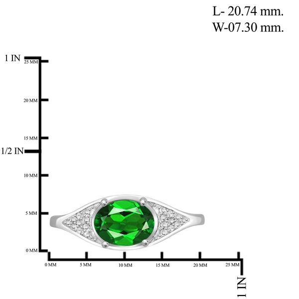 JewelonFire 4.80 Carat T.G.W. Chrome Diopside And 1/20 Carat T.W. White Diamond Sterling Silver 3 Piece Jewelry Set - Assorted Colors