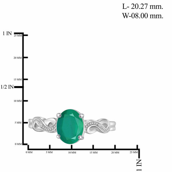 JewelonFire 3.30 Carat T.G.W. Emerald And Accent White Diamond Sterling Silver 3 Piece Jewelry Set - Assorted Colors