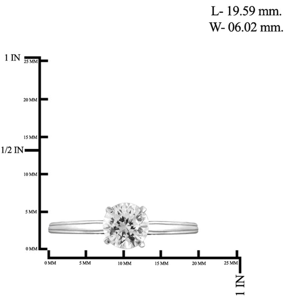 White Cubic Zirconia (AAA) Sterling Silver Solitaire Ring